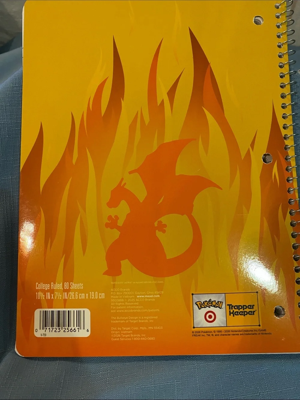 Mead Trapper Keeper Pokemon Spiral Notebook College Ruled 80 Target